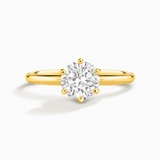 1 ct Round Solitaire Moissanite Engagement Ring in 18k Gold Vermeil
