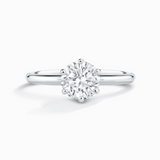 1 ct Round Solitaire Moissanite Engagement Ring in Sterling Silver