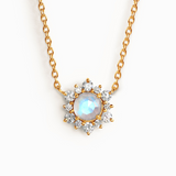 Rainbow Moonstone Necklace in 18k Gold Vermeil