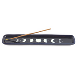 Blue Moon Phase Ceramic Incense Ash Catcher — Celestial Ritual Holder