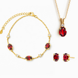 Essential Garnet Jewellery Set in 18k Gold Vermeil