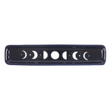 Blue Moon Phase Ceramic Incense Ash Catcher — Celestial Ritual Holder