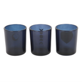 Set of 3 Blue Moon Votive Candle Holders — Celestial Glass