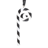 Black and White Candy Cane Hanging Ornament