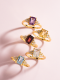 Lavender Amethyst Emerald Cut Ring in 18k Gold Vermeil