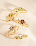 Peridot Five Stone Ring in 18k Gold Vermeil