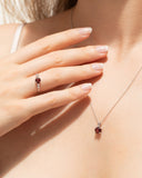 Garnet Everyday Jewellery Gift Set in Sterling Silver