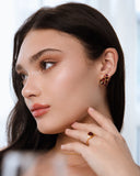 Large Red Gemstone Cluster Earrings in 18k Gold Vermeil