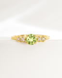 Peridot Five Stone Ring in 18k Gold Vermeil