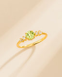 Peridot Five Stone Ring in 18k Gold Vermeil