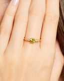 Peridot Five Stone Ring in 18k Gold Vermeil