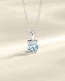 Sky Blue Topaz Solitaire Pendant Necklace in Sterling Silver