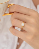 1 ct Round Solitaire Moissanite Engagement Ring in 18k Gold Vermeil