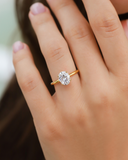 2 ct Oval Solitaire Moissanite Engagement Ring in 18k Gold Vermeil