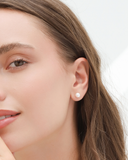 Pearl Stud Earrings in Gold