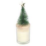 Holly Jolly Pine & Fir Glass Candle with Tree