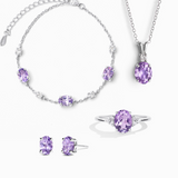 Complete Set - Amethyst Jewellery Set in Sterling Silver