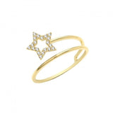 9ct Yellow Gold Zirconia Star Band Ring