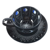 Blue Moon Phase Teacup & Saucer — Celestial Tea Ritual Set