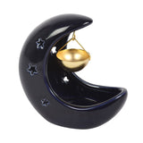 Blue Crescent Moon Hanging Oil Burner — Celestial Ceramic