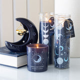 Blue Crescent Moon Hanging Oil Burner — Celestial Ceramic