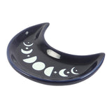 Blue Moon Phase Crescent Moon Trinket Dish — Celestial Keepsake Dish