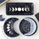Blue Moon Phase Trinket Dish — Celestial Keepsake Dish