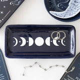 Blue Moon Phase Trinket Dish — Celestial Keepsake Dish