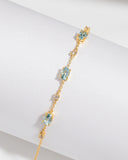 Complete Set - Blue Topaz Jewellery Set in 18k Gold Vermeil