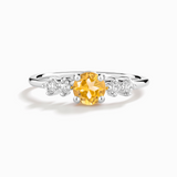 Citrine Five Stone Ring in Sterling Silver