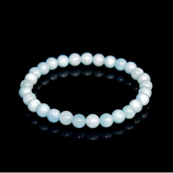 Aquamarine Gemstone Bracelet - Small Bead