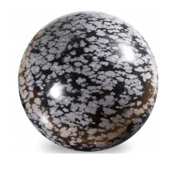 Obsidian Snowflake Sphere Large