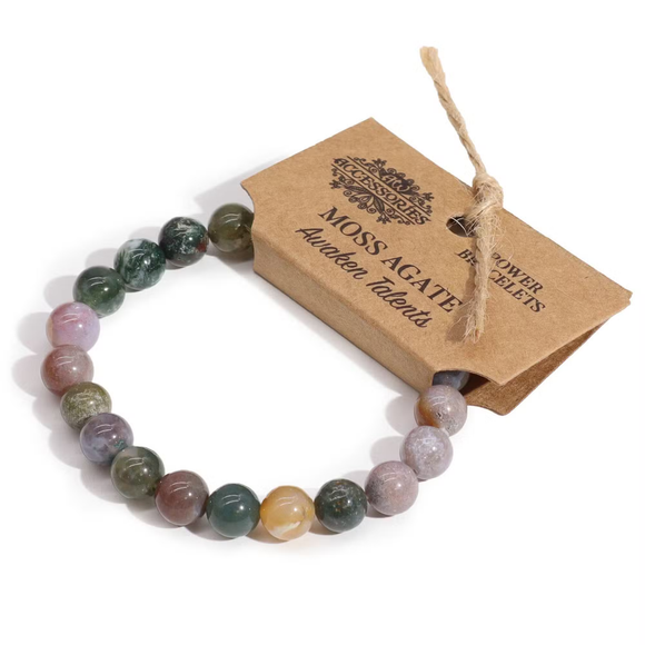 Power Bracelet- Moss Agate