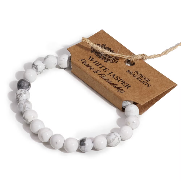 Power Bracelet- White Jasper