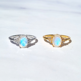Rainbow Moonstone Ring in 18k Gold Vermeil (Oval Cut)