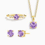 Lavender Amethyst Everyday Jewellery Gift Set in 18k Gold Vermeil