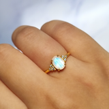 Rainbow Moonstone Ring in 18k Gold Vermeil (Oval Cut)