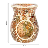 Large Brown Crackle Oil Burner and Wax Warmer