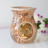 Large Brown Crackle Oil Burner and Wax Warmer