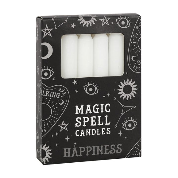 Set of 12 White Wax Spell Unscented Candles (24/48)