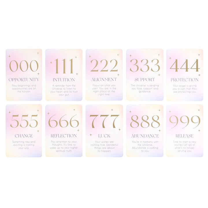 Angel Number Affirmation Cards with Stand