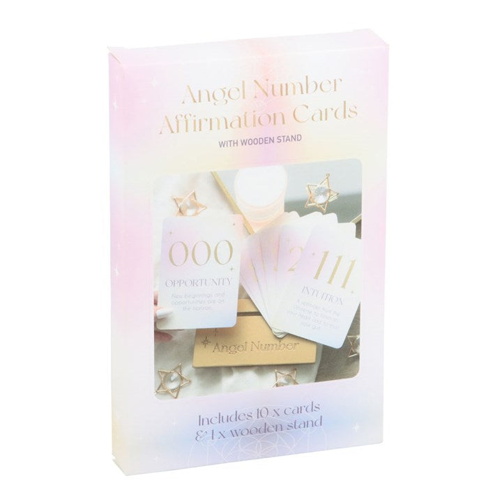 Angel Number Affirmation Cards with Stand