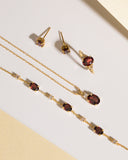 Complete Set - Garnet Jewellery Set in 18k Gold Vermeil