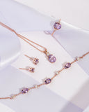 Complete Set - Amethyst Jewellery Set in 18k Rose Gold Vermeil