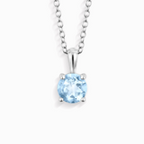 Sky Blue Topaz Solitaire Pendant Necklace in Sterling Silver