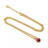Charis Round Ruby Gemstone Necklace — Artisan Handcrafted