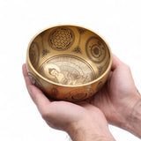 Pure Brass Etched Buddha Singing Bowls Set of 4 Meditation Sound Bowls