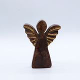 Small Mango Wood Angel - Gold Decor