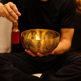 Pure Brass Etched Buddha Singing Bowls Set of 4 Meditation Sound Bowls