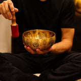 Pure Brass Etched Buddha Singing Bowls Set of 4 Meditation Sound Bowls